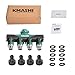 KMASHI 4 Way Hose Splitter Garden Hose Connector - Backwash Faucet Manifold Fitting with Comfort Grip and Zinc Alloy Body +10 Free Rubber Washers and 4 Free Nipples Water Splitter.