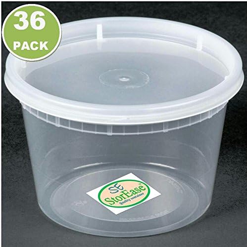 Storease Deli Food Storage Containers with Lid, 16-Ounce, 36-Pack