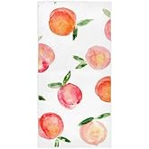 ZZAEO Watercolor Peach Towel Cute Fruit Hand Towel, 30 x 15 inch Thin Lightweight Soft Fingertip Towel for Home Bathroom Theme Decor