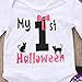 Unisex Baby Boy Girl My First Halloween Print Long Sleeve Romper Pant Leggings Headband Hat Clothes Set (tag: 70/ 0-3 Months, White)
