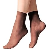 PitLite 10 Pairs - Women Ankle Stockings Nylon Elastic Short Ankle High Sheer Nylon Socks