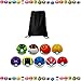Rising Gear 9 Different Pieces Style Poke Balls + 1 Black Tote Backpack for Costplay, Fan and Collection