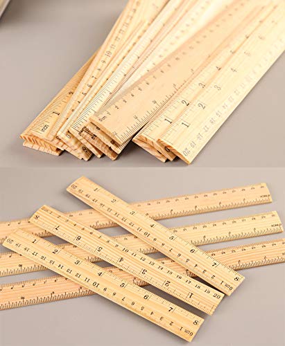 RAYNAG Set of 3 Wooden Ruler 6/5/12 Inch Solid School Office Measuring Rulers Tool Kit with Conversion Table - Thumbnail 3