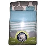 Gerber Boys 4 Pack Blue Print Prefold Diaper Burpcloths