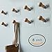Sendida Self Adhesive Wall Hooks - 8 Pack No Drills Wooden Hat Hooks Storage Wall Mounted Coat Hanging Hook for Coat Towel Hat Key Robe Hooks On Door Wardrobe Closet