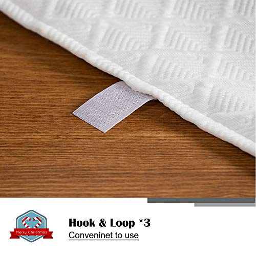 GMOEGEFT 48 Inches Christmas Tree Skirt, Snowy White Textured Mat with Faux Fur Edge, Xmas Tree Holiday Decoration