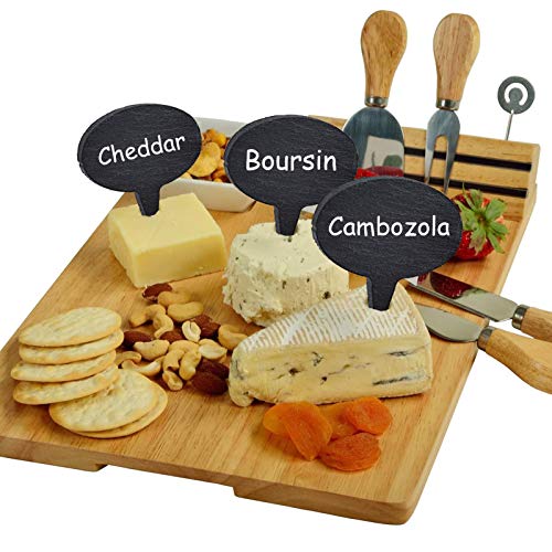 Cheese Markers for Charcuterie Board, Set of 18PCS Slate Cheese Labels