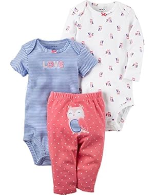 Baby Girls' 3-Piece Owl Set