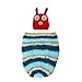 Foxnovo Baby Photograph Props Baby Infant Newborn Handmade Crochet Beanie Hat Clothes (Blue)