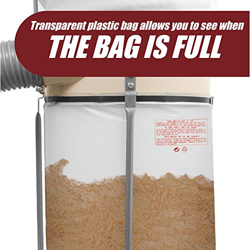 Clear Plastic Dust Collector Replacement Bag 5 Pack 20" Diameter by 43" Long For Machines with