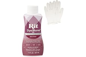 Rit DyeMore 7 Oz. Synthetic Liquid Fiber Dye Single Pack with Plastic Gloves for Clothing, Décor, and Crafts – Plum Berry