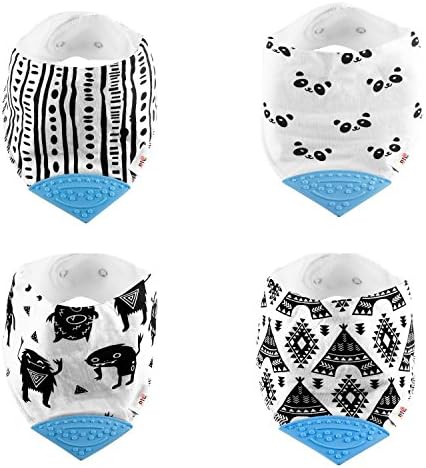 Baby Bandana Drool Bibs: Amazing 4-Pack Set For Drooling &amp; Teething-Super Absorbent, Soft, Hypoallergenic Organic Cotton &amp; Polyester Material-Cute Unisex Design For Boys &amp; Girls