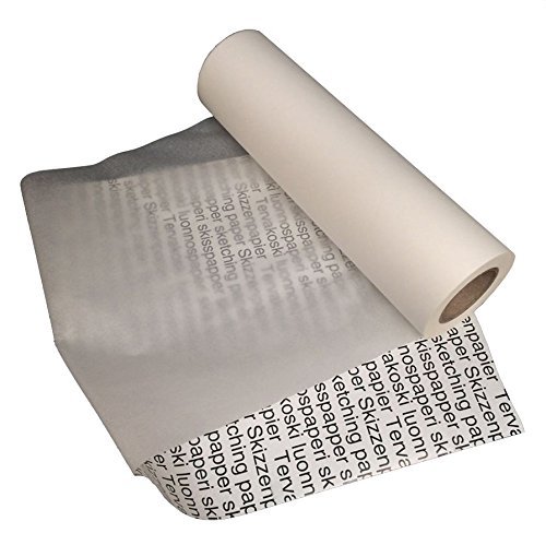 Tervakoski - Roll of Sketching Paper - Translucent Ideal for Tracing and Drawing - 25gsm 100m - 45cm x 100m
