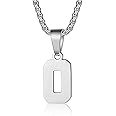 Number Necklaces Personalized Necklaces 18K Gold Plated Initial Number Pendant Stainless Steel Chain Sports Necklaces for Men Women