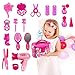 BUTEFO Kids Pretend Play Make up Kit, Fashion Play Set,Toys Kids Beauty Salon Set with Hairdryer Lipstick Mirror, Make-up Box