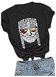Women I Willie Love The USA & Have A Willie Nice Day Short Sleeve T-Shirts Tops (Black, Medium)
