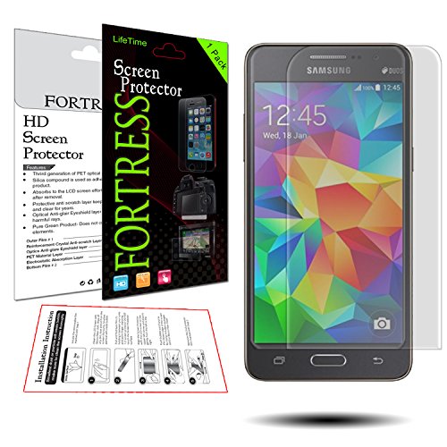 Samsung Galaxy Grand Prime LTE G530 G530H G530F G530T Universal Battery Charger + USB to MicroUSB Data /Charging Cable + Screen Protector, LCD Kit By Fortress (Universal Charger Plus Screen Protector)