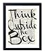 Think Outside The Box Typography Vintage Dictionary Art Print, Antique Wall Art Home Decor, Modern Boho Poster, Farmhouse Decoration Living Room Bedroom Office 8x10 Inches, Ready To Frame