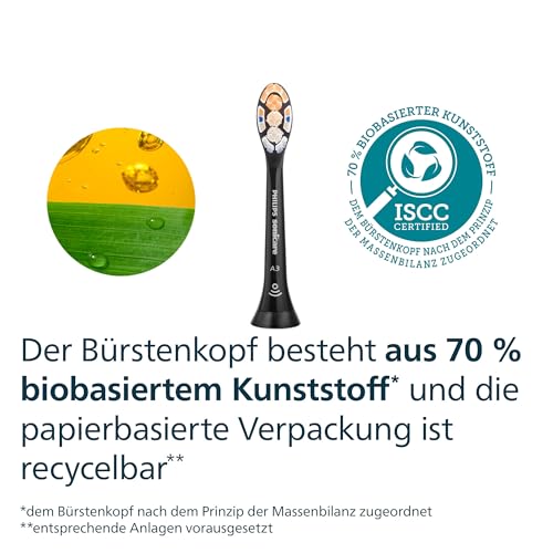 Philips Sonicare A3 Premium All-in-One, Original Ersatzbürstenköpfe, Schwarz, 6er-Pack, HX9096/88 10