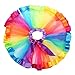traderplus Little Girls Layered Rainbow Ribbon Tutu Skirt Dress Ballet Tiered (Large 7-9 Years)