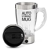 iPstyle Self Stirring Mug 400ml Perfect Double Insulated Electric Coffee Cup / Coffee Mug Automatic Perfect Gift