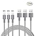 Durable Lightning Cable 3 PACK (6FT) Nylon Braided Fast Charging Cable for iPhone 7/ 7 Plus/6/6s/6 plus/6s plus/ 5s/5c iPad and More by FULITY(Gray)