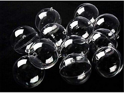 Minday 12 PCS Clear Plastic Acrylic Fillable Ball Ornament