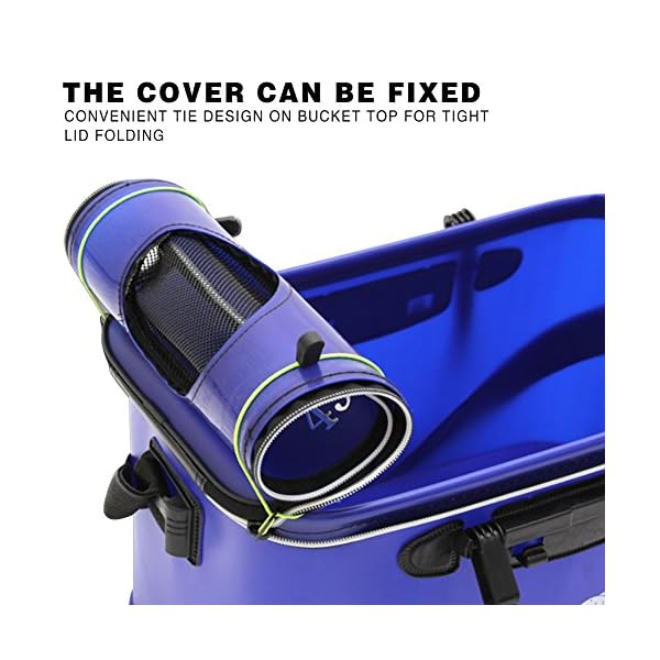 BOSSXIN-EVA-Waterproof-Fishing-Water-Bucket-Portable-and-Easy-Cleaning-Fishing-Bait-Storage-Box-with-Breathable-Mesh-Top-Pocket-Perfect-for-Fishing-Camping-HikingTraveling-Car-Washing