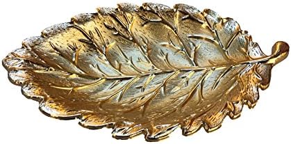 Home Minster Golden Leaf Plate (Gloss or Matt Finish as per Stock)