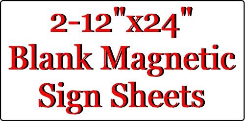 Blank White Magnetic Sheets (2) 12" x 24" 30 mil.