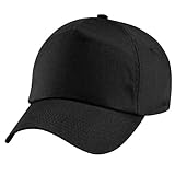 Beechfield Unisex Plain Original 5 Panel Baseball Cap (One Size) (Black)