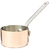 WINCO Mini Sauce Pan, Copper | Artful single-serve, Heavy-duty, Riveted handle, Great for Entrees, Salads, Desserts and Appetizers