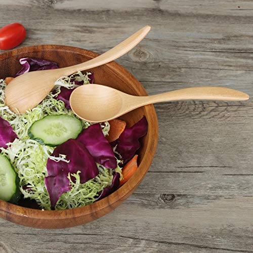 Wood Spoons for Eating, ADLORYEA 6-Piece Wooden Eating Spoon, 7 inch Eco-friendly Handmade Natural Wood Teaspoon for Dinner, Salad Desserts, Chips, Snacks, Cereal, Fruit - Thumbnail 5