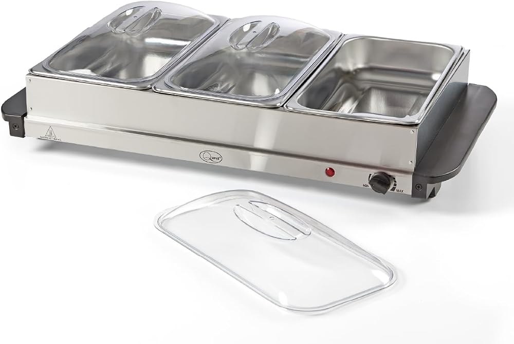Quest 16510 Large Buffet Server and Warming Tray 3 x 2.4L 300W