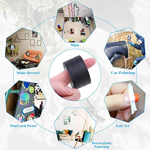 Whiteboard Tape, Shynek 10 Rolls 1/8 Thin Art Tape Dry Erase Chart Tape Pinstriping Electrical Tape White Board Tape Lines - Thumbnail 4