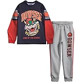 Nintendo Super Mario Brothers, Mario, Luigi, Bowser Boys 2-Piece Set - Long Sleeve T-Shirt & Joggers - 2-Pack Bundle for Kids