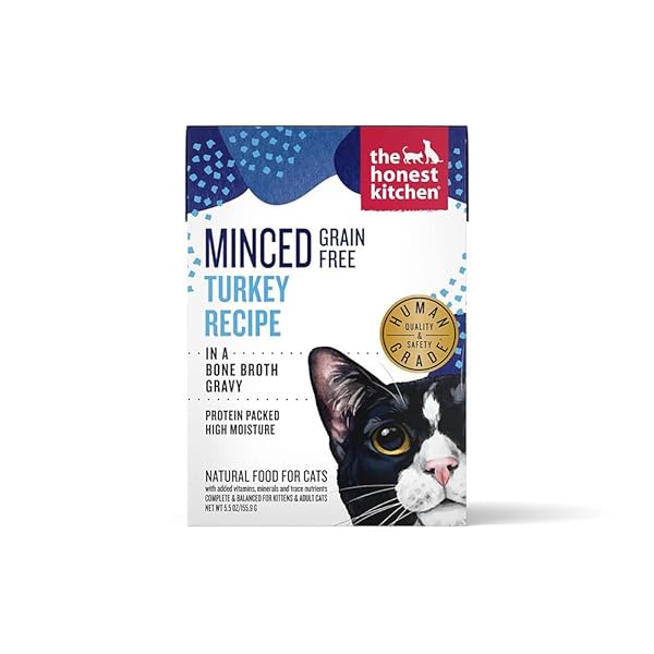 THE HONEST KITCHEN MINCED GRAIN FREE TURKEY RECIPE IN BONE BROTH GRAVY WET CAT FOOD