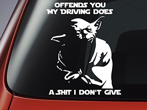 Star Wars Inspired YODA 'Offends You My Driving Does...' Vinyl Decal - Car Window Sticker