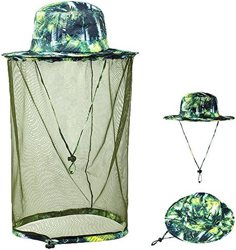 Mosquito Netting Hat Hunting Cap Face Protection with Detachable Mesh (Polyester fiber, T001)