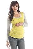 Lilac Hailey Long Sleeve Maternity Tee - Lime/Grey
