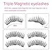 Coolgoo Magnetic Fake Eyelashes 3 Magnets Fiber False Lashes, Ultra Thin Lightweight Natural Look No glue, Best 3D Reusable Eyelashes Extensions - 4 Pair / 8Pcs