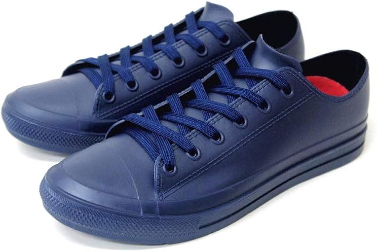 Amazon Hng Ten レインシューズ レインスニーカー Lowカット ローカット メンズ ひも 紐 ブラック 黒 ネイビー 雨の日 防水 撥水 長靴 作業靴 男性 紳士 Mzhn116 レインシューズ