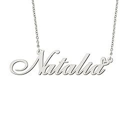 BYBWBL Natalia Name Pendant Necklace Silver Color
