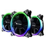 Case Fan, AMZtronics 3-Pack 12 RGB LED 120mm Quiet Edition High Airflow Adjustable Color LED Fan for Computer Cases, CPU Coolers, and Radiators
