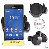 Sony Xperia Z3 Compact 360 Degrees Mini Windscreen Car Mount Holder Cradle SVL3 BY SHUKANÂ®, (CAR HOLDER)