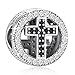 ANGEMIEL 925 Sterling Silver CZ Cross Charms with God All Things are Possible Fit European Snake Bracelets