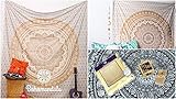 Beautiful Gold Handmade Crafted Indian Ombre Mandala Tapesty Wall Hanging Art Decorative Beach Sheet Throw