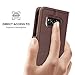 S8 Plus Wallet Case, DUEDUE Genuine Leather Magnetic Closure Folio Flip Cover Kickstand Credit Card Slots Protective Cover Samsung Galaxy S8 Plus,Brown