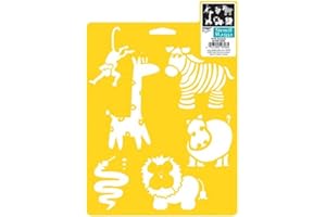 Delta Creative Stencil Mania Stencils, 7 by 10-Inch, Wild Animals