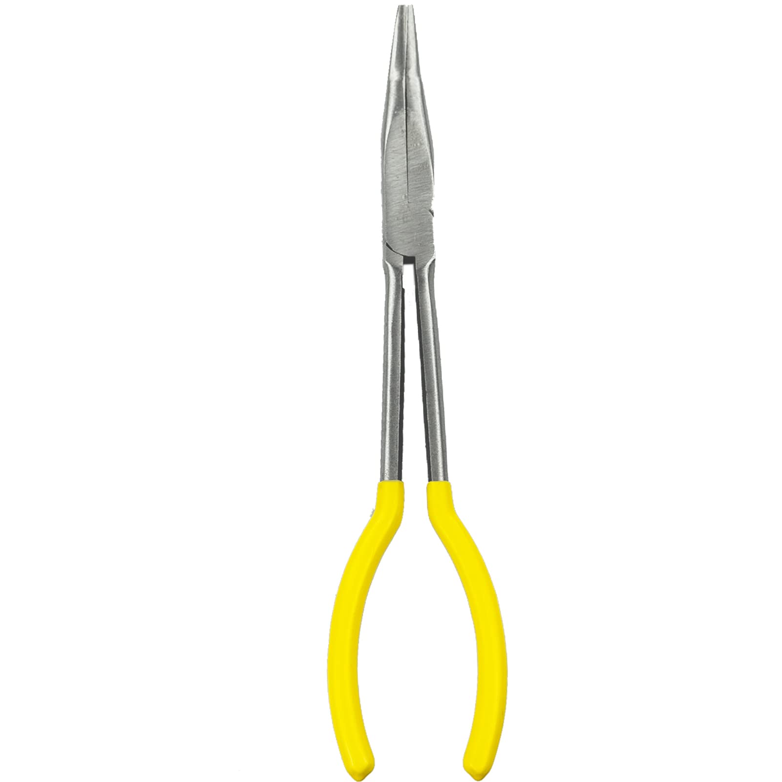 Extra Long Steel Pliers with Curved, Bent 25° Jaw - 11" / 280mm Needle Nose Pliers for Jewelry Making or Home Repairing